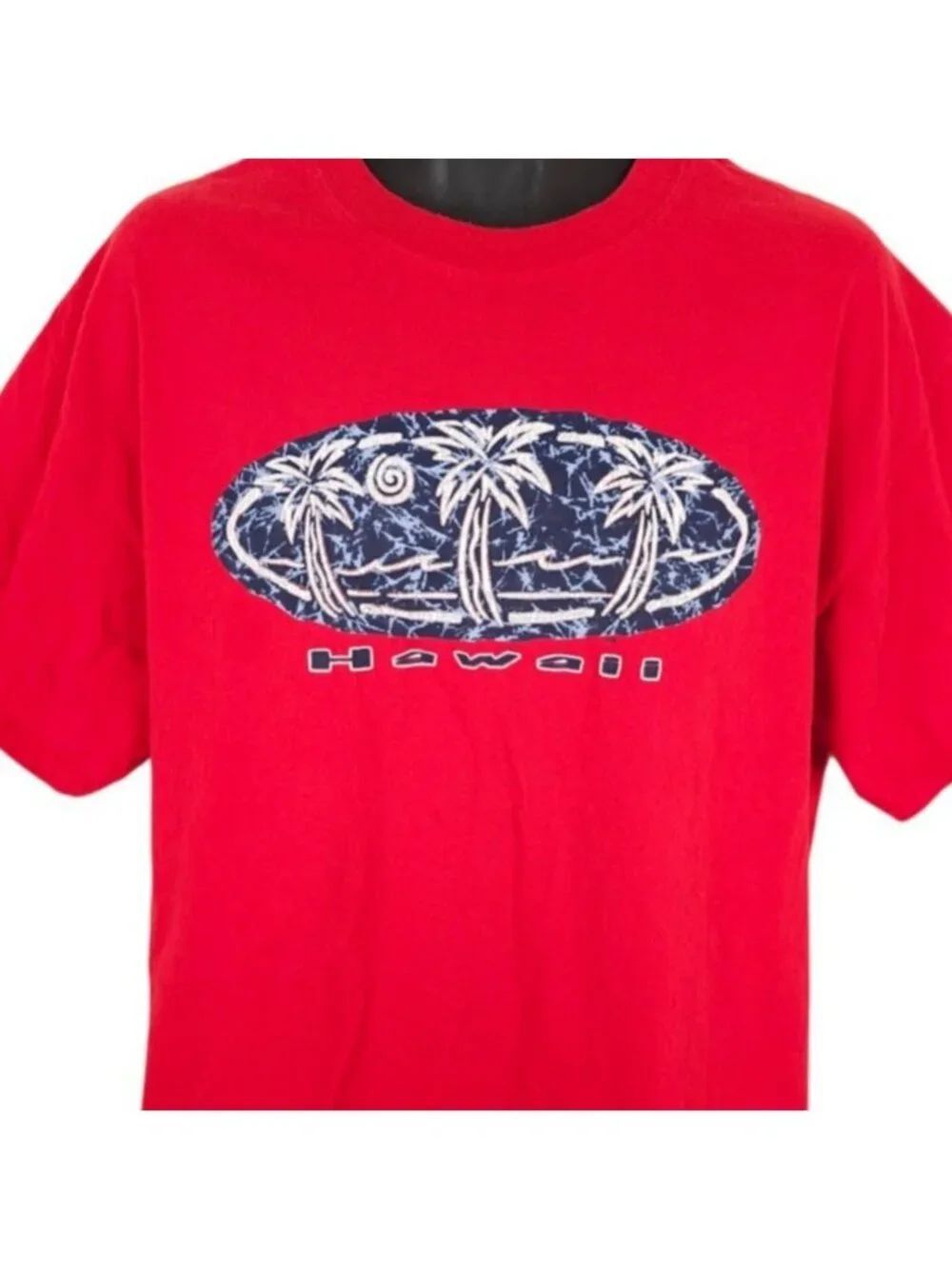 Vintage Hawaii T Shirt Mens Size XL Red Y2K Tropical Travel Destination Tee